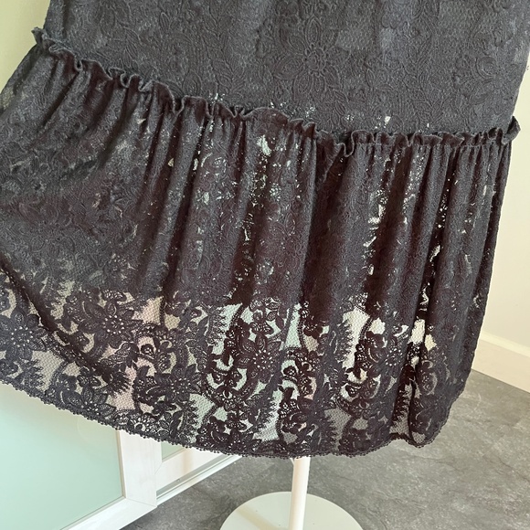 The Kooples (2/M) tiered lace short-sleeve dress, with asymmetrical hem, EUC. - Picture 6 of 14
